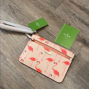 Kate Spade Shore Street Flamingo wristlet/wallet